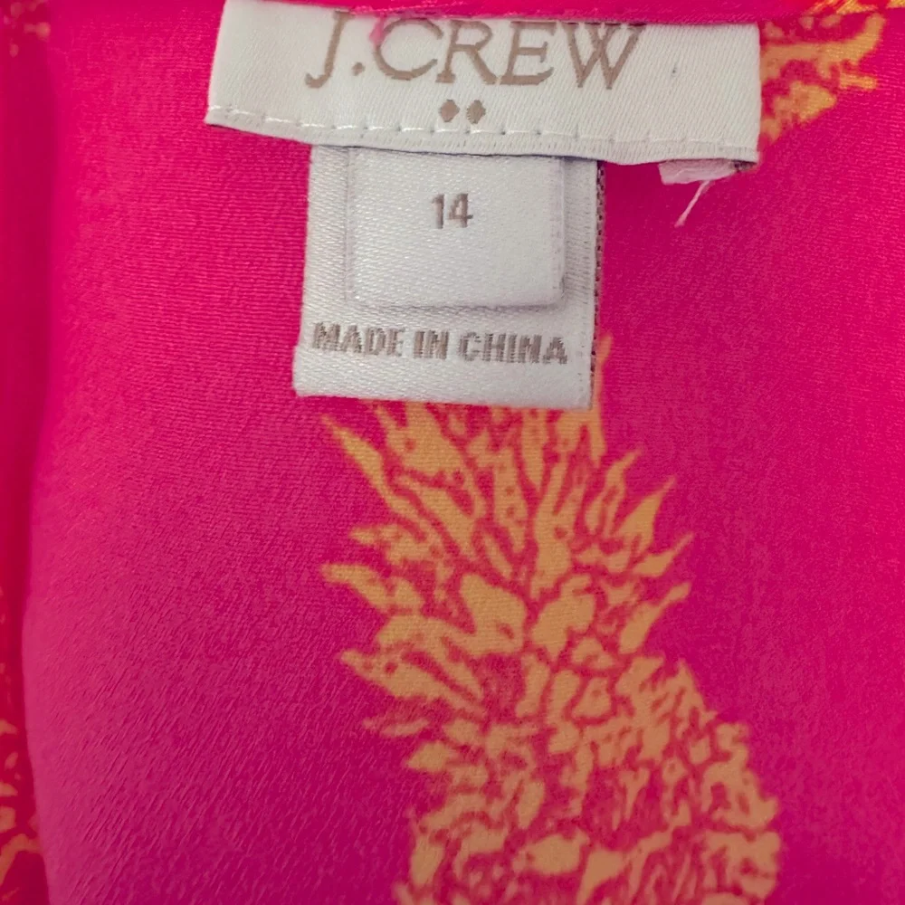 J. Crew Pink Camisole with Pineapple design women’s size 14 - Picture 3 of 3